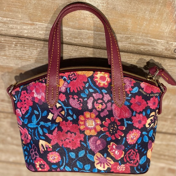 Dooney & Bourke Marabelle Ruby Multicolor Floral Leather Satchel - Picture 2 of 16